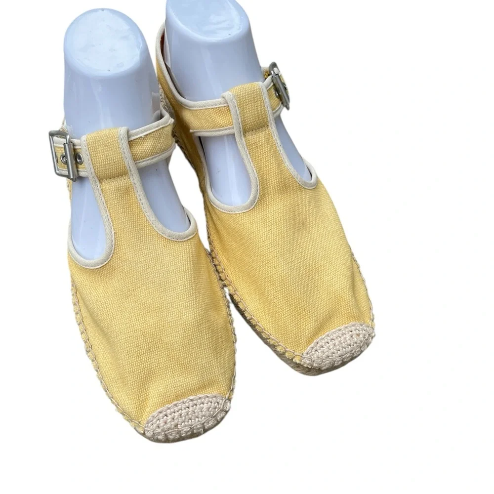 Re/Done Pale Yellow Mary Jane/Espadrille, Size 11/11.5,‎ NWOT